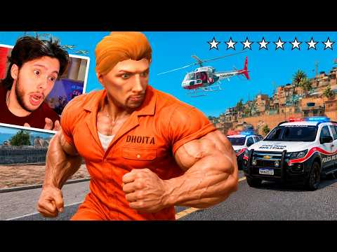 HOMEM MAIS FORTE VS TODAS AS POLÍCIAS no GTA 5 RP!